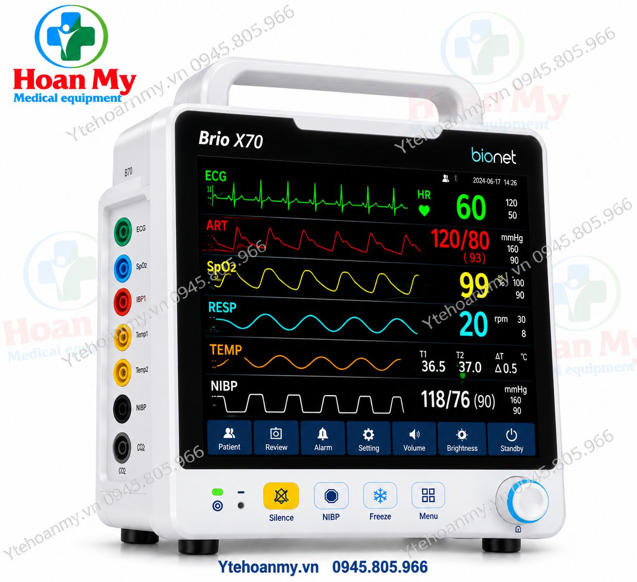 Monitor theo dõi bệnh nhân Bionet Brio X70